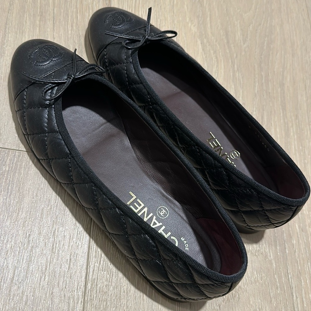 Chanel quilted ballet flats